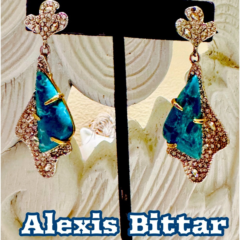 ALEXIS BITTAR Earrings. 2 metal plating affects:Gold & silver. Designer stamped.
